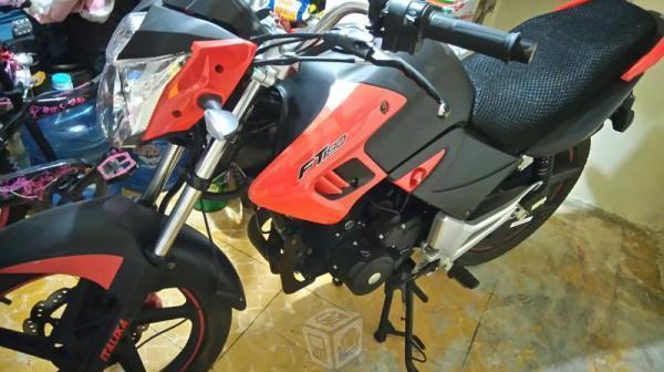 Moto modelo Italika ft180 negro con rojo -14