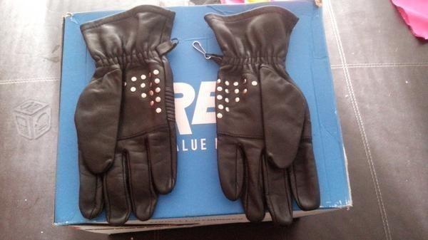 Guantes de piel para motociclista